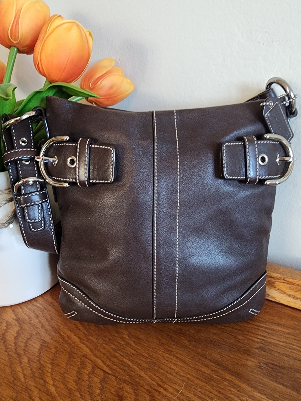 🧡VINTAGE COACH SoHo Slim  Bag with Buckle Accent! LIKE NEW! Y2K, Early2000's